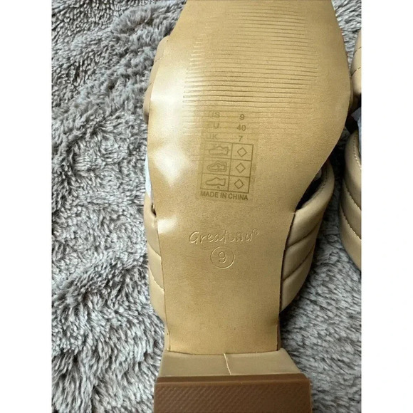 Greatonu Women's Chunky Heeled Sandals Square Open Toe Mules Heels Cross Band Su - Picture 13 of 15